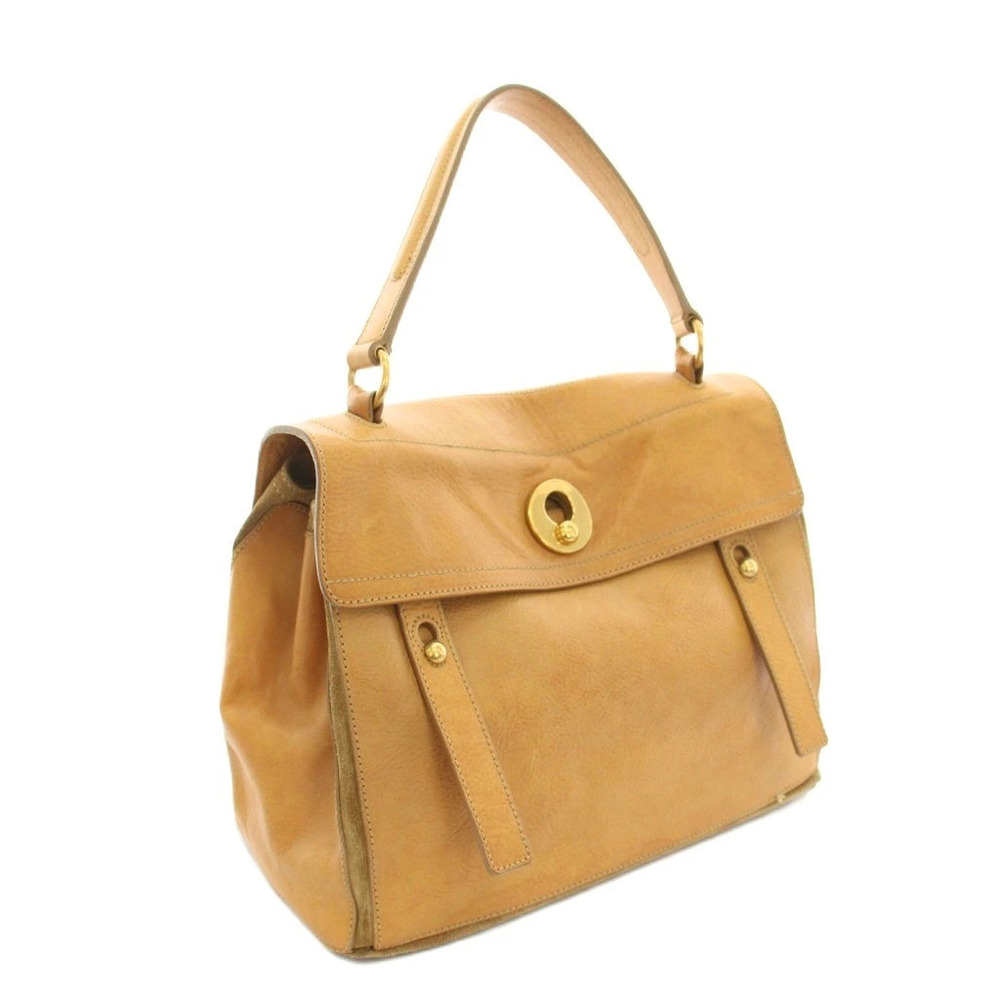 Saint Laurent Yves Rive Gauche Muse Two Bag Handbag Leather Brown